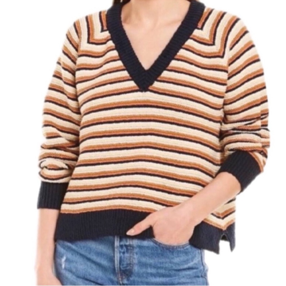 Madewell Arden V-Neck Crop Pullover Sweater NWT